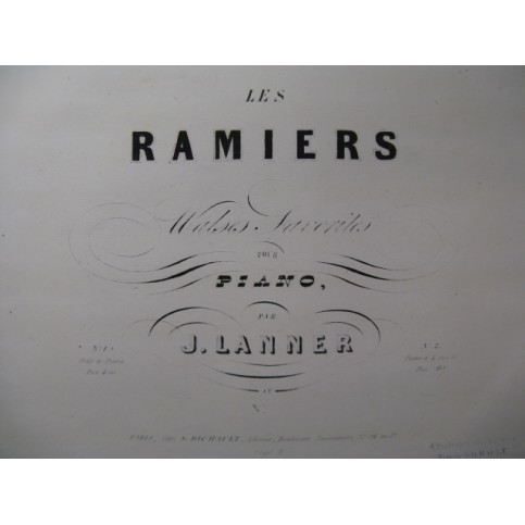 LANNER Joseph Les Ramiers Piano ca1845