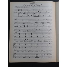 NARGEOT J. Le Sous-lieutenant Manuscrit Chant Piano