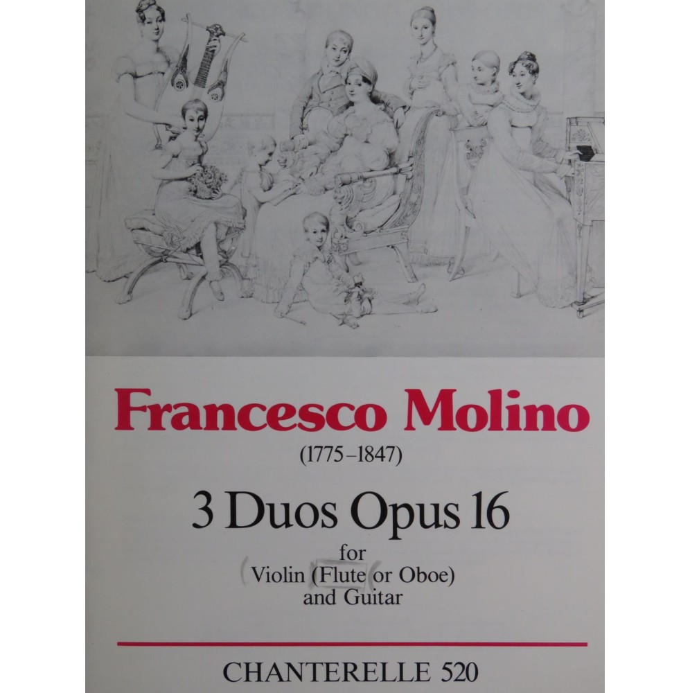 MOLINO Francesco 3 Duos op 16 Guitare Flute ou Violon 1986