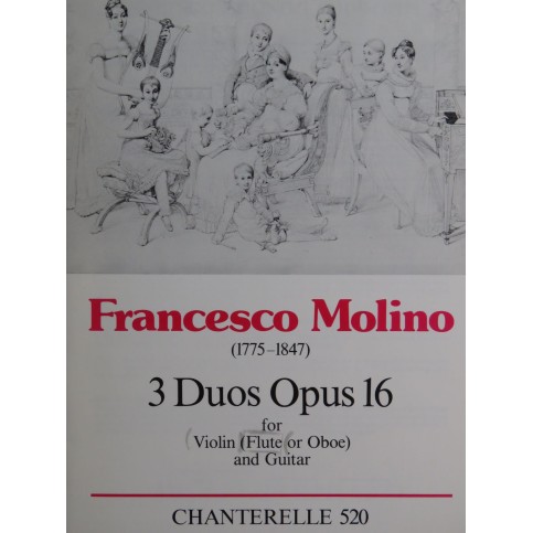 MOLINO Francesco 3 Duos op 16 Guitare Flute ou Violon 1986