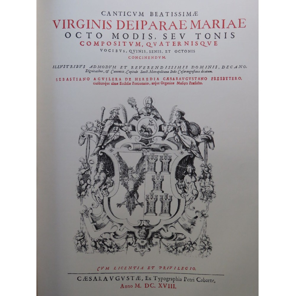 AGUILERA DE HEREDIA Sebastian Canticum Beatissimae Chant 1990