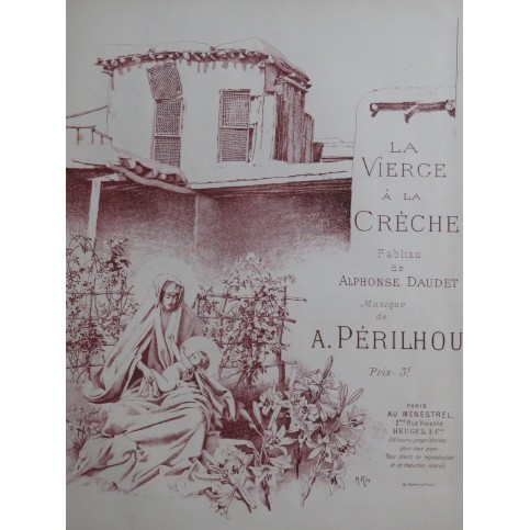 PÉRILHOU Albert La Vierge à la Crèche Chant Piano ca1886