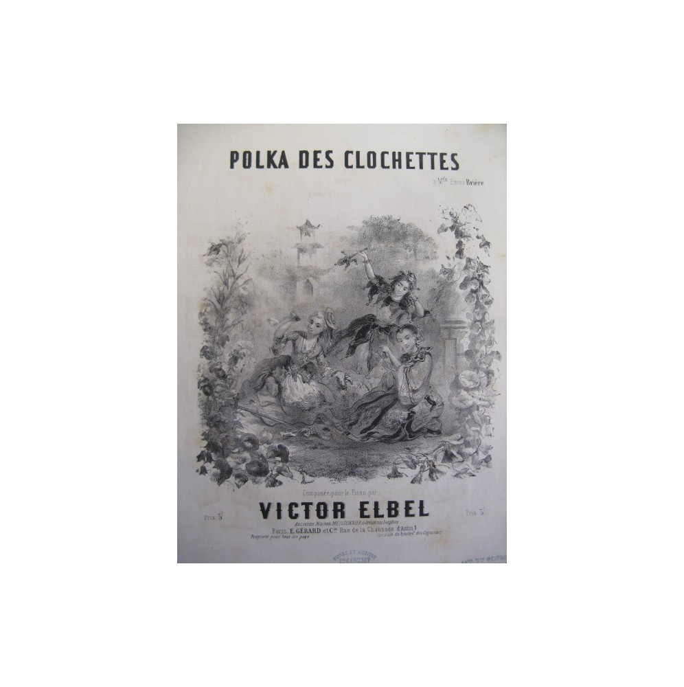 ELBEL Victor Polka des Clochettes Piano ca1855