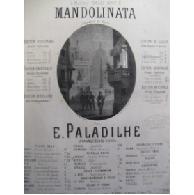 PALADILHE E. Mandolinata Chant Piano 1869
