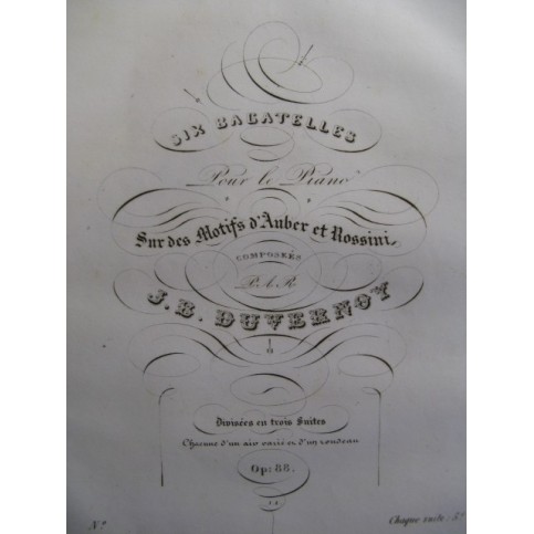 DUVERNOY Jean-Baptiste 2 Bagatelles Piano 1834