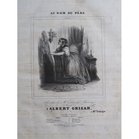 GRISAR Albert Au nom du Père Chant Piano ca1840