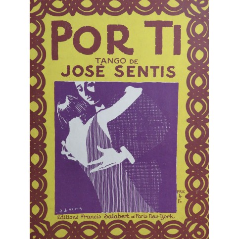 SENTIS José Por Ti Tango Piano 1925