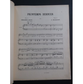 MASSENET Jules Printemps Dernier Chant Piano ca1890