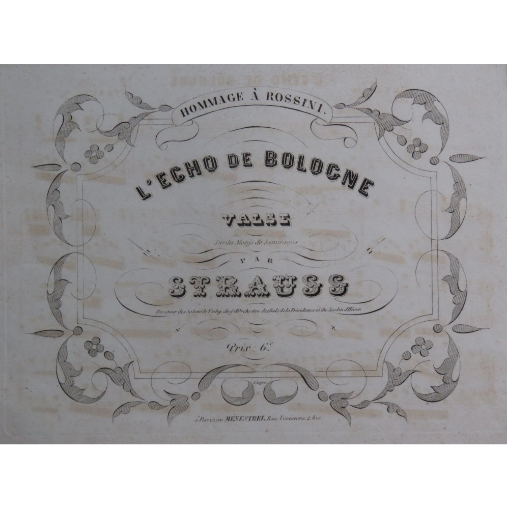 STRAUSS Isaac L'Echo de Bologne Valse ca1850