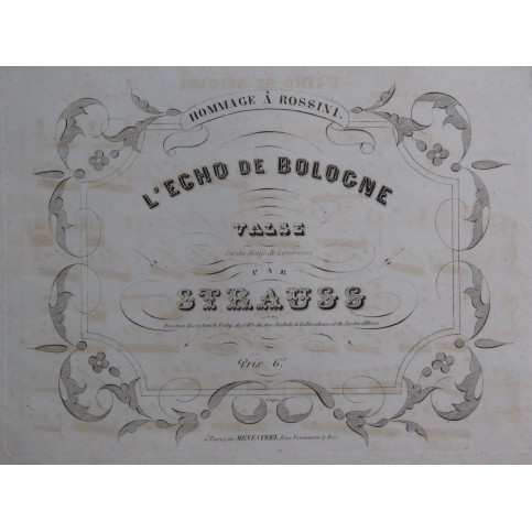 STRAUSS Isaac L'Echo de Bologne Valse ca1850