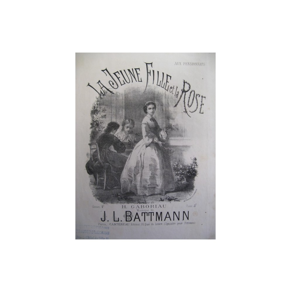 BATTMANN J. L. La Jeune Fille et la Rose Chant Piano XIXe