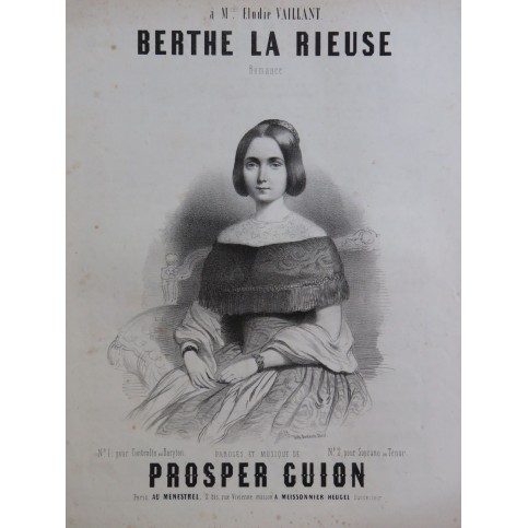 GUION Prosper Berthe la Rieuse Chant Piano ca1845