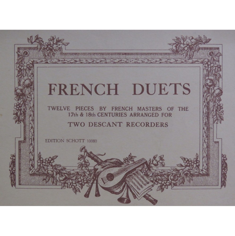 French Duets 12 Pièces pour 2 Flûtes à bec