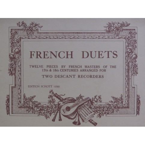 French Duets 12 Pièces pour 2 Flûtes à bec