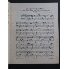 WENZEL Hermann Es war zur Rosenzeit op 30 Piano ca1895