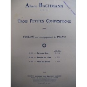 BACHMANN Alberto Gavotte des Lilas Violon Piano 1923