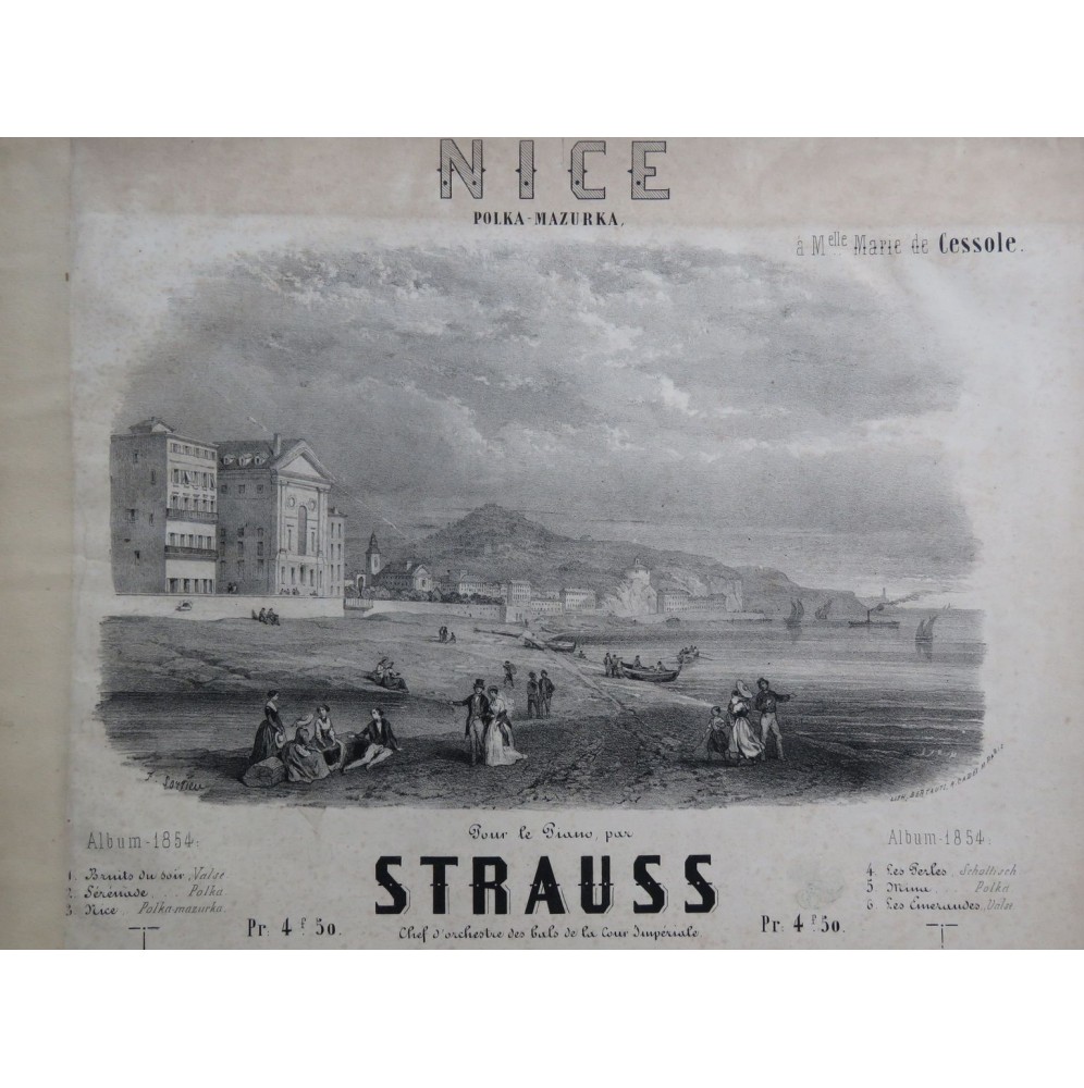 STRAUSS Isaac Nice Polka Mazurka Piano 1854