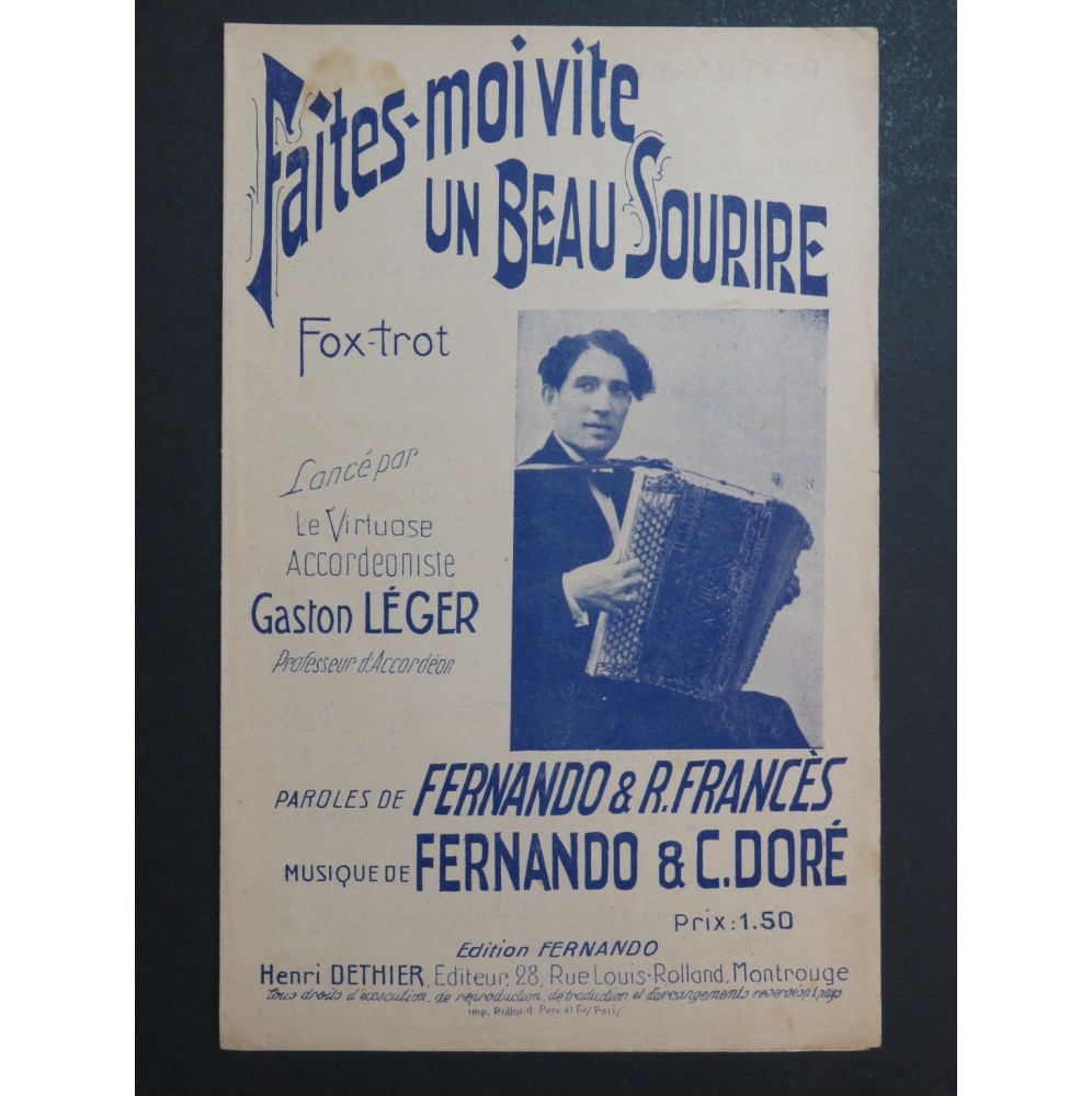 Faites-moi vite un beau sourire ! C. Doré Fernando Chant Accordéon