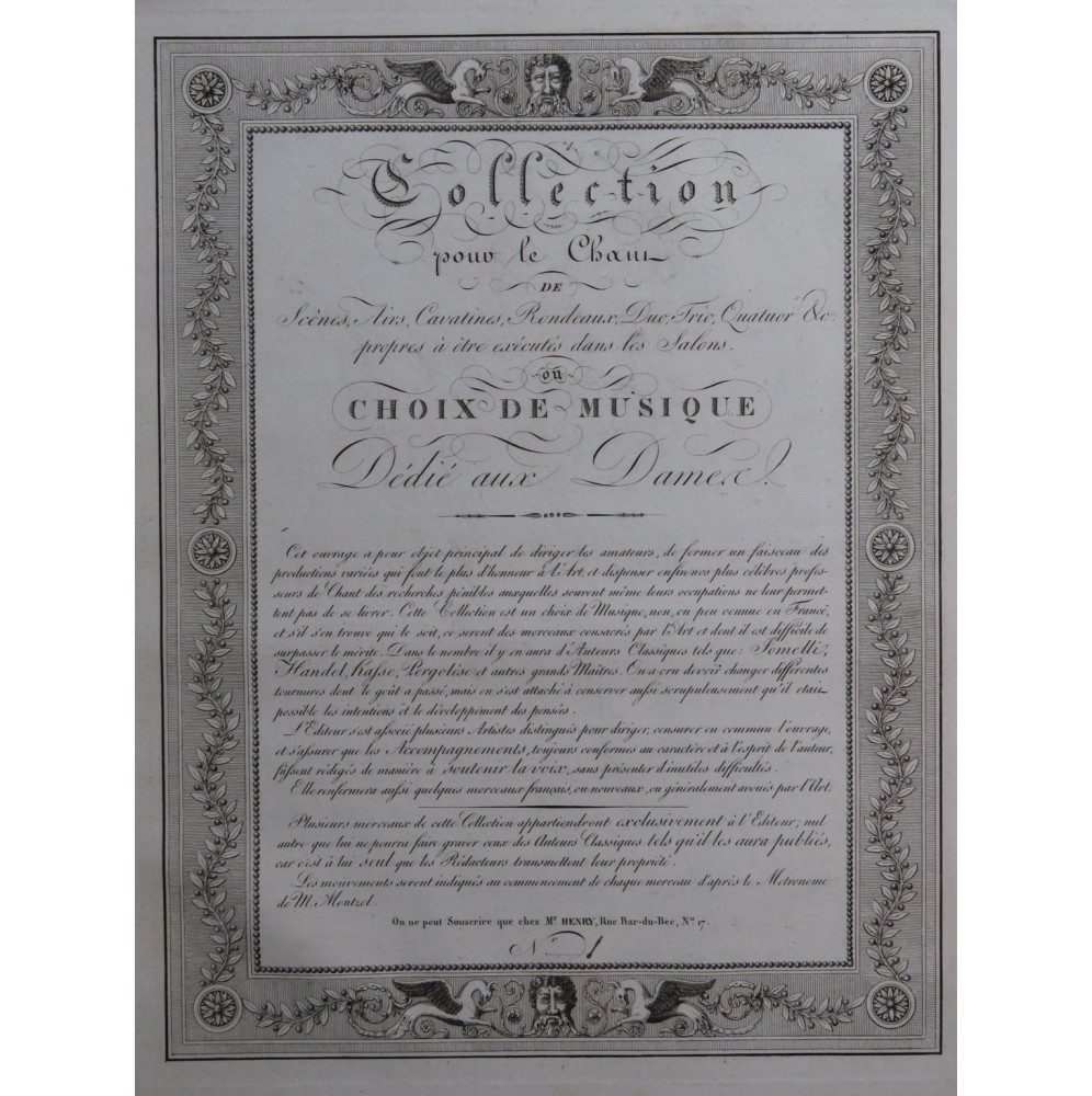 GENERALI Pietro Baccanali di Roma No 1 Chant Piano ca1820