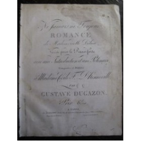 DUGAZON Gustave Romance Piano ca1820