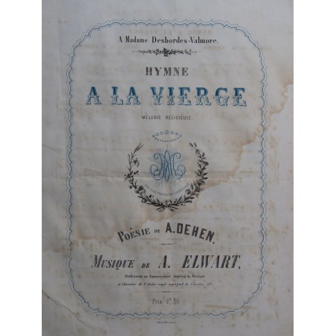 ELWART A. Hymne à la Vierge Chant Piano XIXe