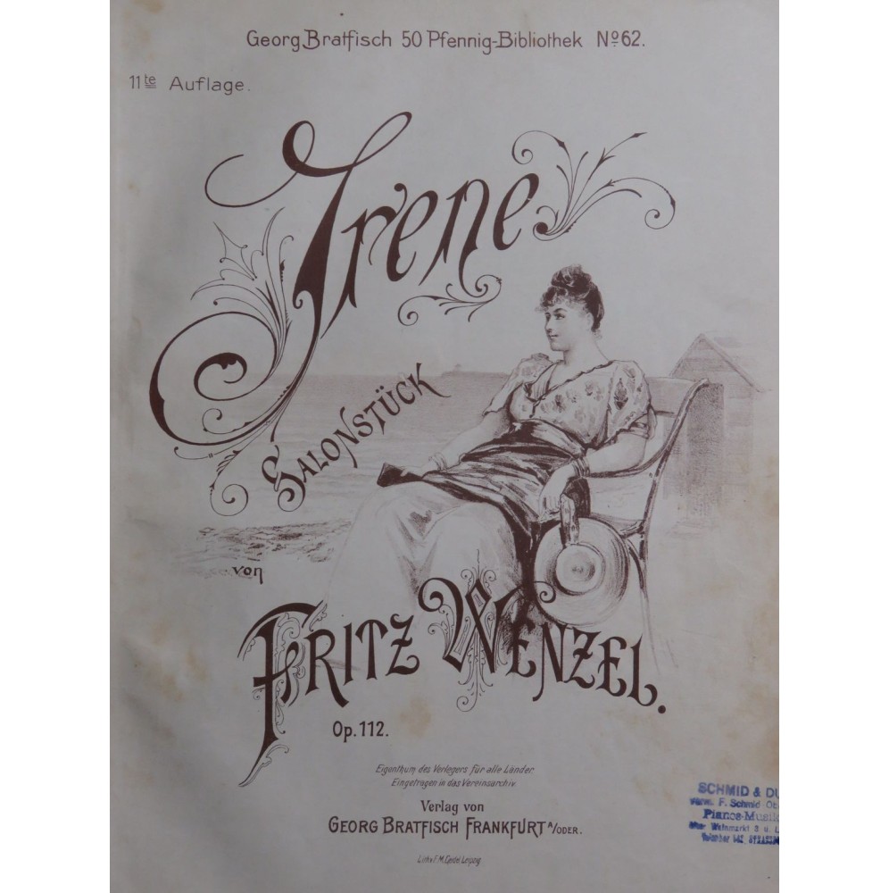 WENZEL Fritz Irene op 112 Piano ca1895