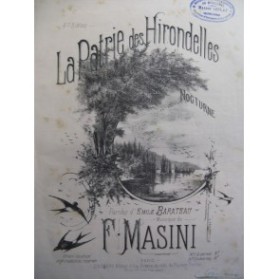 MASINI F. La Patrie des Hirondelles Chant Piano 1850