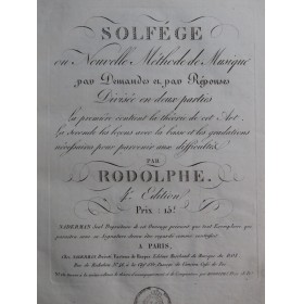 RODOLPHE Solfège ou...