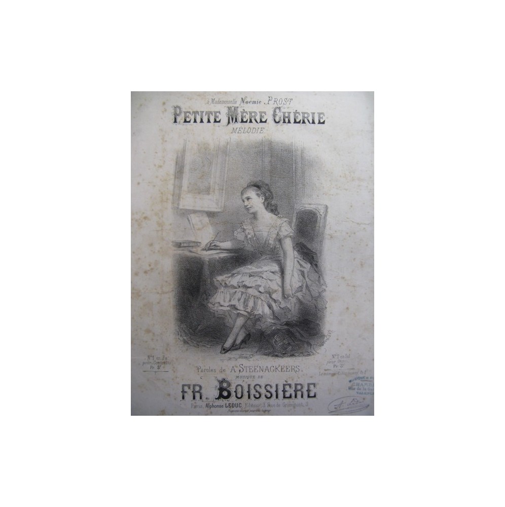 BOISSIÈRE Frédéric Petite Mère Chérie Chant Piano 1876