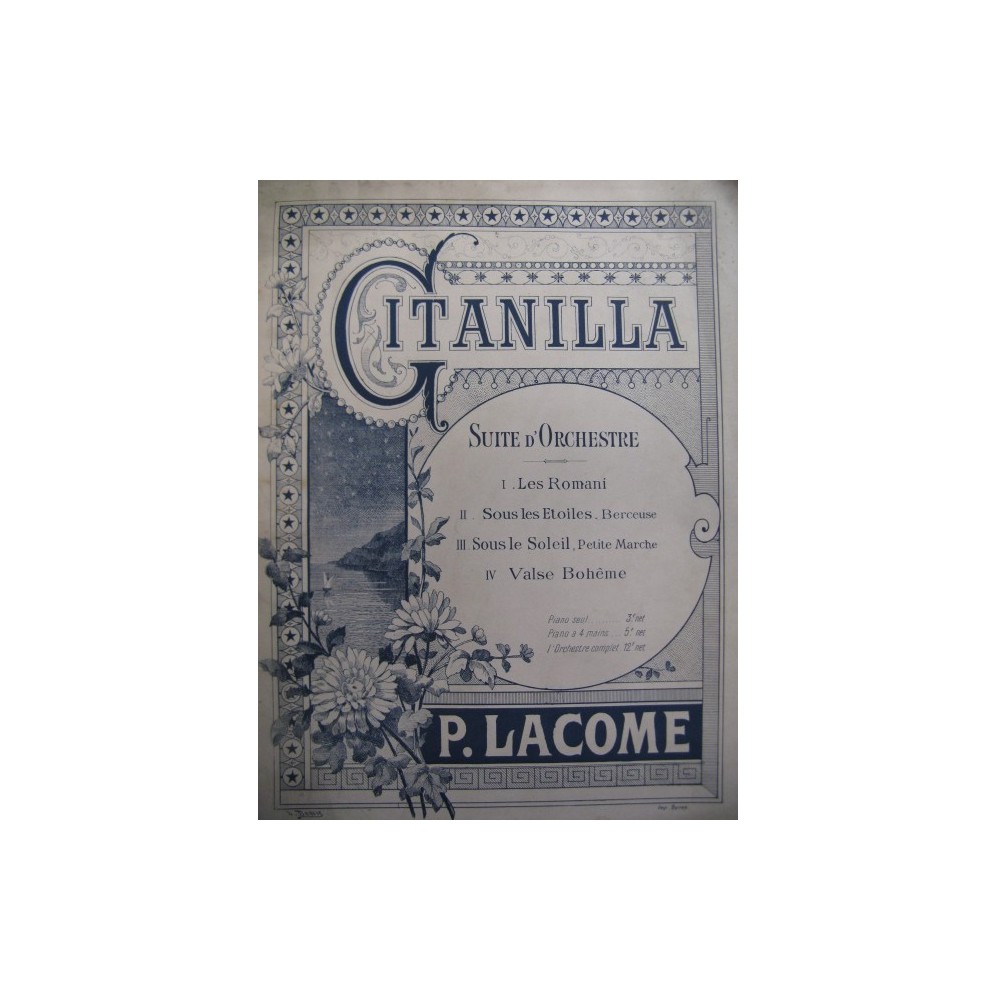 LACOME Paul Gitanilla Piano 4 mains 1889