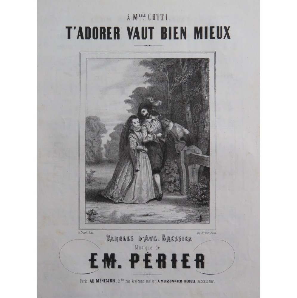 PÉRIER Émile T'adorer vaut bien mieux Chant Piano ca1845