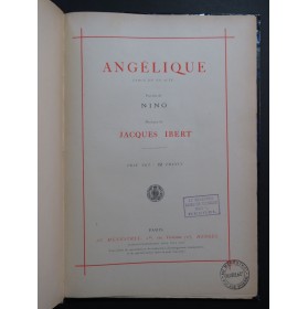 IBERT Jacques Angélique Opéra Dédicace Chant Piano 1926