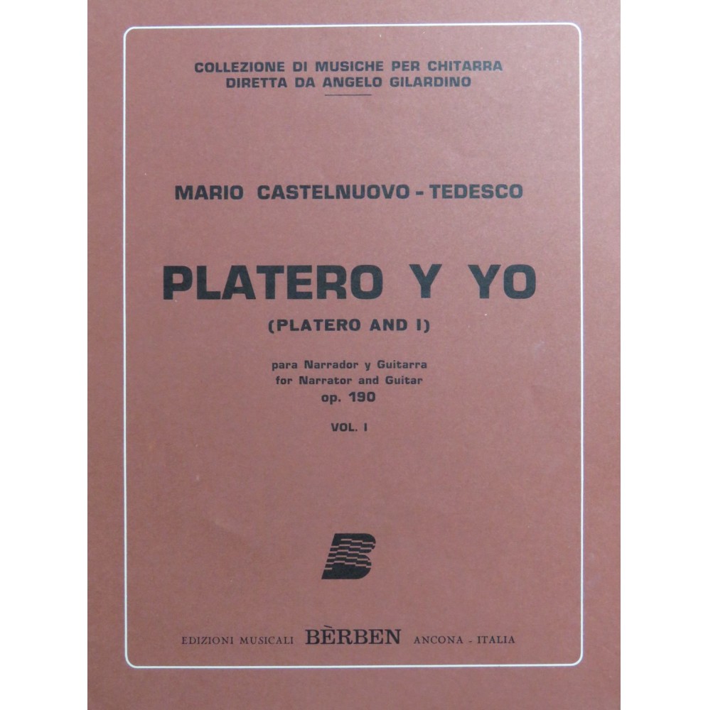 CASTELNUOVO-TEDESCO Mario Platero y Yo op 190 Chant Guitare 1982