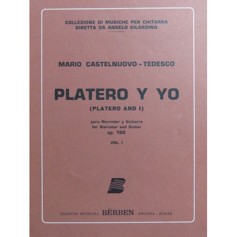 CASTELNUOVO-TEDESCO Mario Platero y Yo op 190 Chant Guitare 1982