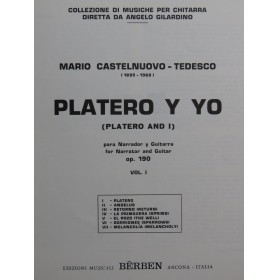 CASTELNUOVO-TEDESCO Mario Platero y Yo op 190 Chant Guitare 1982