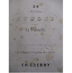 CZERNY Carl 24 petites études Piano ca1830