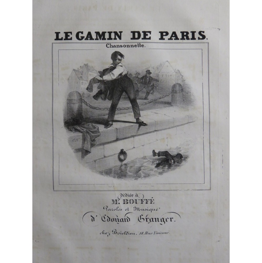 GRANGER Édouard Le Gamin de Paris Chant Piano ca1840