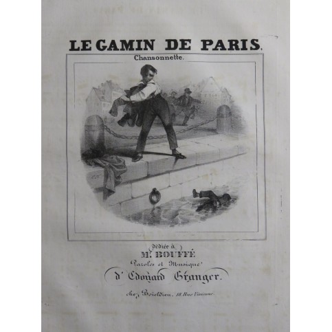 GRANGER Édouard Le Gamin de Paris Chant Piano ca1840