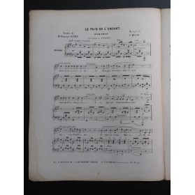 MASINI F. Le pain de l'enfant Chant Piano ca1840