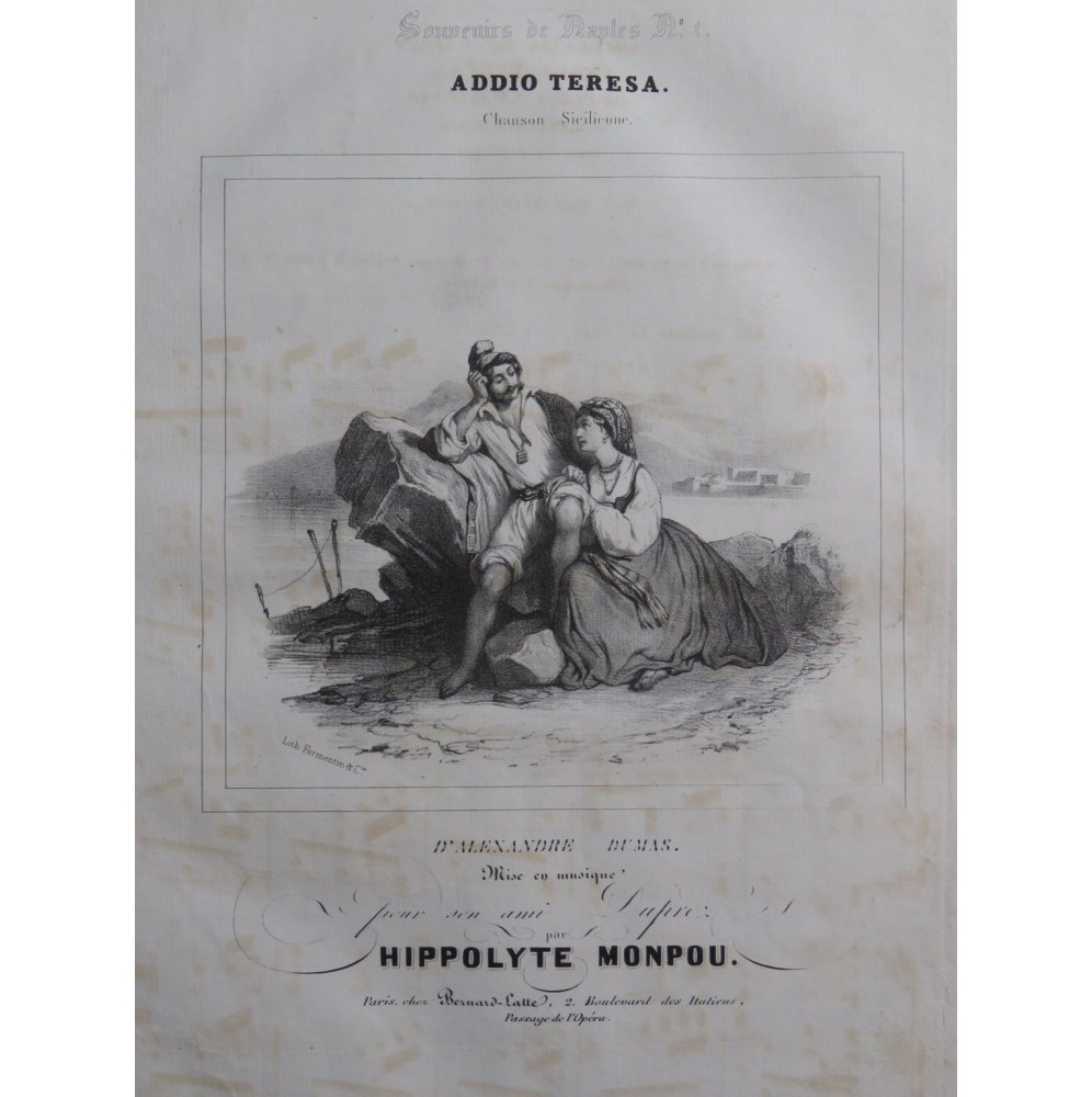 MONPOU Hippolyte Addio Teresa Chant Piano ca1840