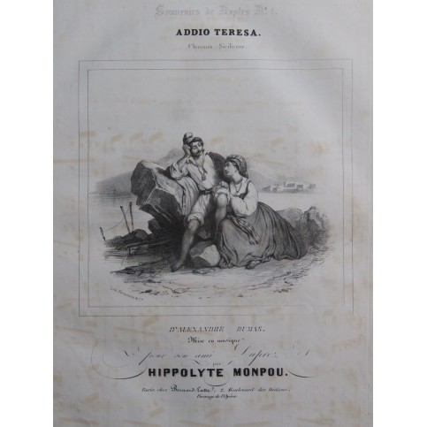 MONPOU Hippolyte Addio Teresa Chant Piano ca1840