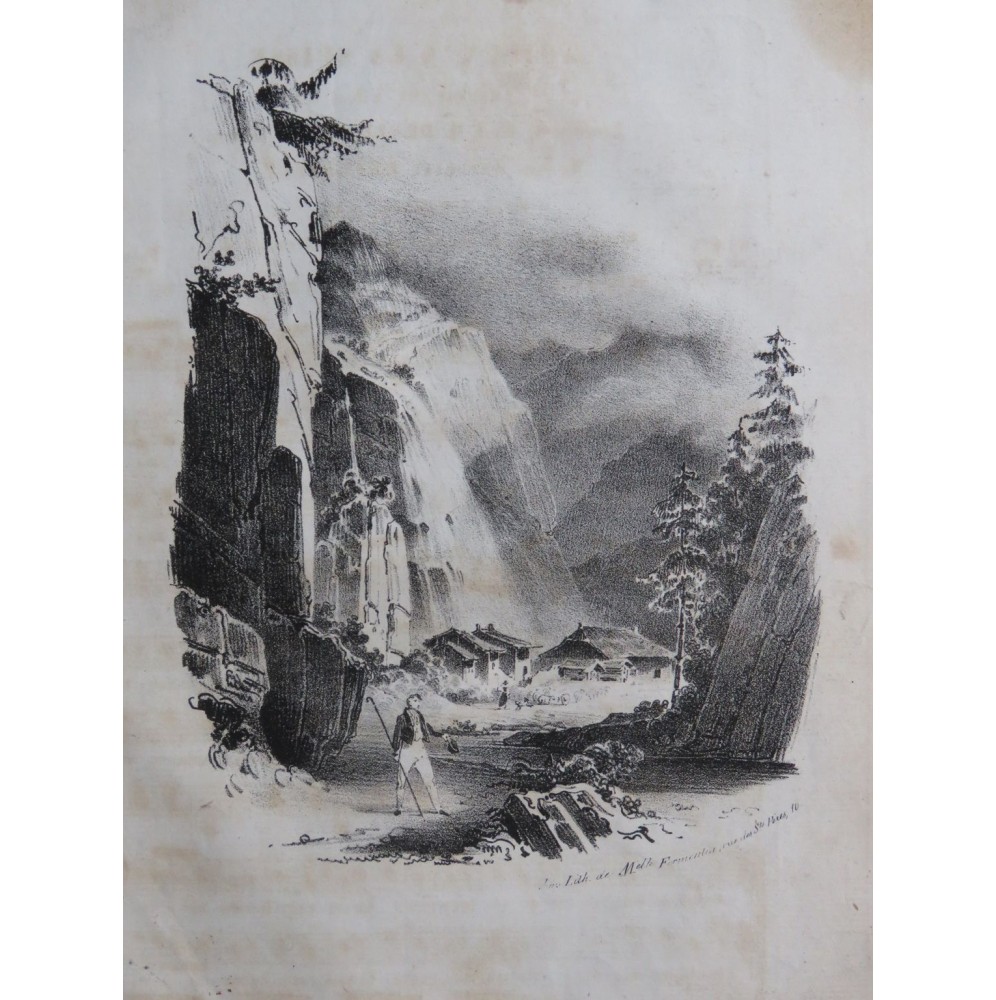 BRUGUIÈRE Edouard Adieux à la Suisse Chant Guitare ca1830