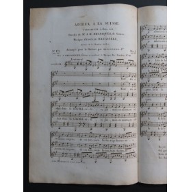 BRUGUIÈRE Edouard Adieux à la Suisse Chant Guitare ca1830