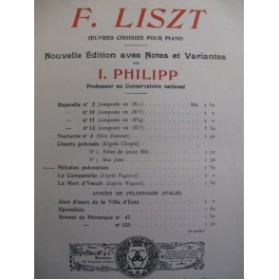 LISZT Franz Mélodies Polonaises Piano 1917