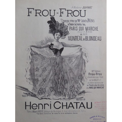 CHATAU Henri Frou-Frou Chant Piano