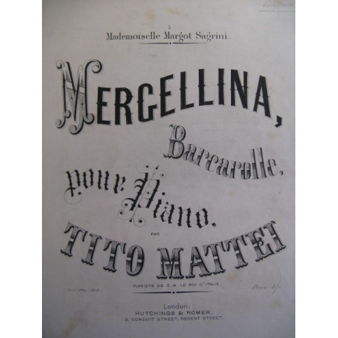 MATTEI Tito Mergellina Piano ca1880