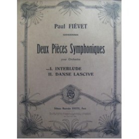 FIÉVET Paul Intelude Orchestre 1928