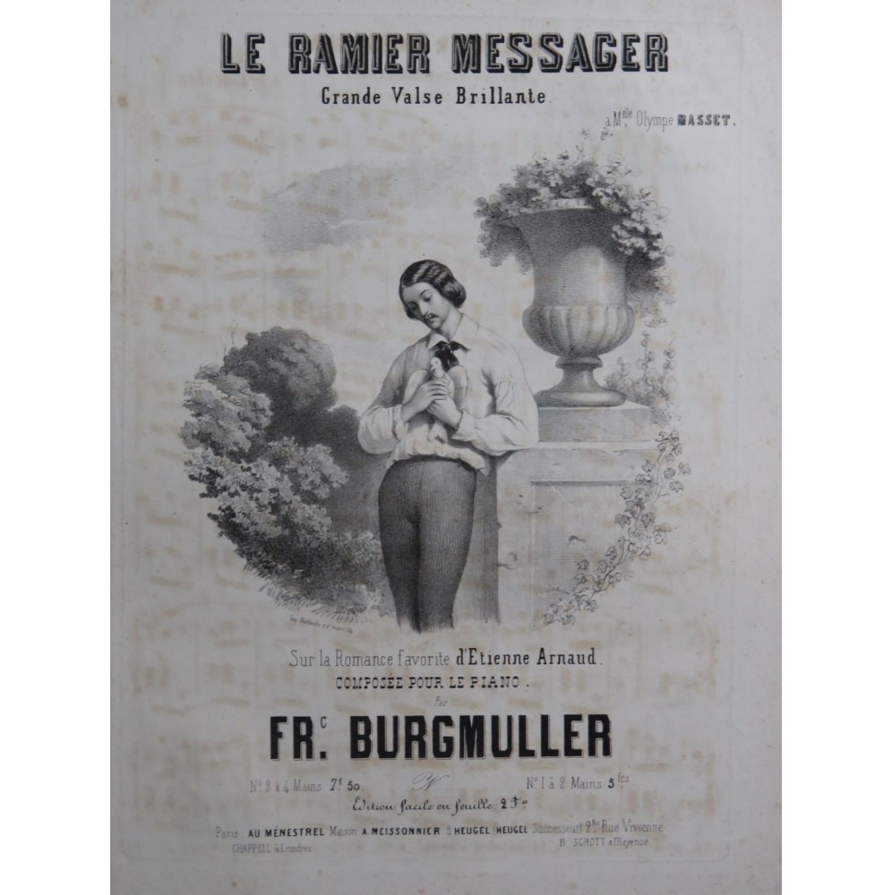 BURGMULLER Frédéric Le Ramier Messager Piano ca1850