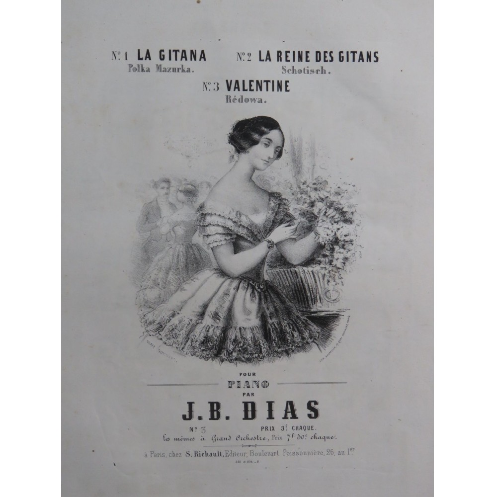 DIAS Jean Baptiste Valentine Chant Piano ca1850