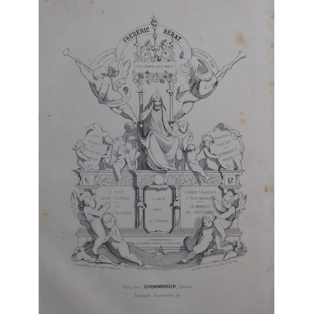 BÉRAT Frédéric Album 10 Pièces Chant Piano 1842